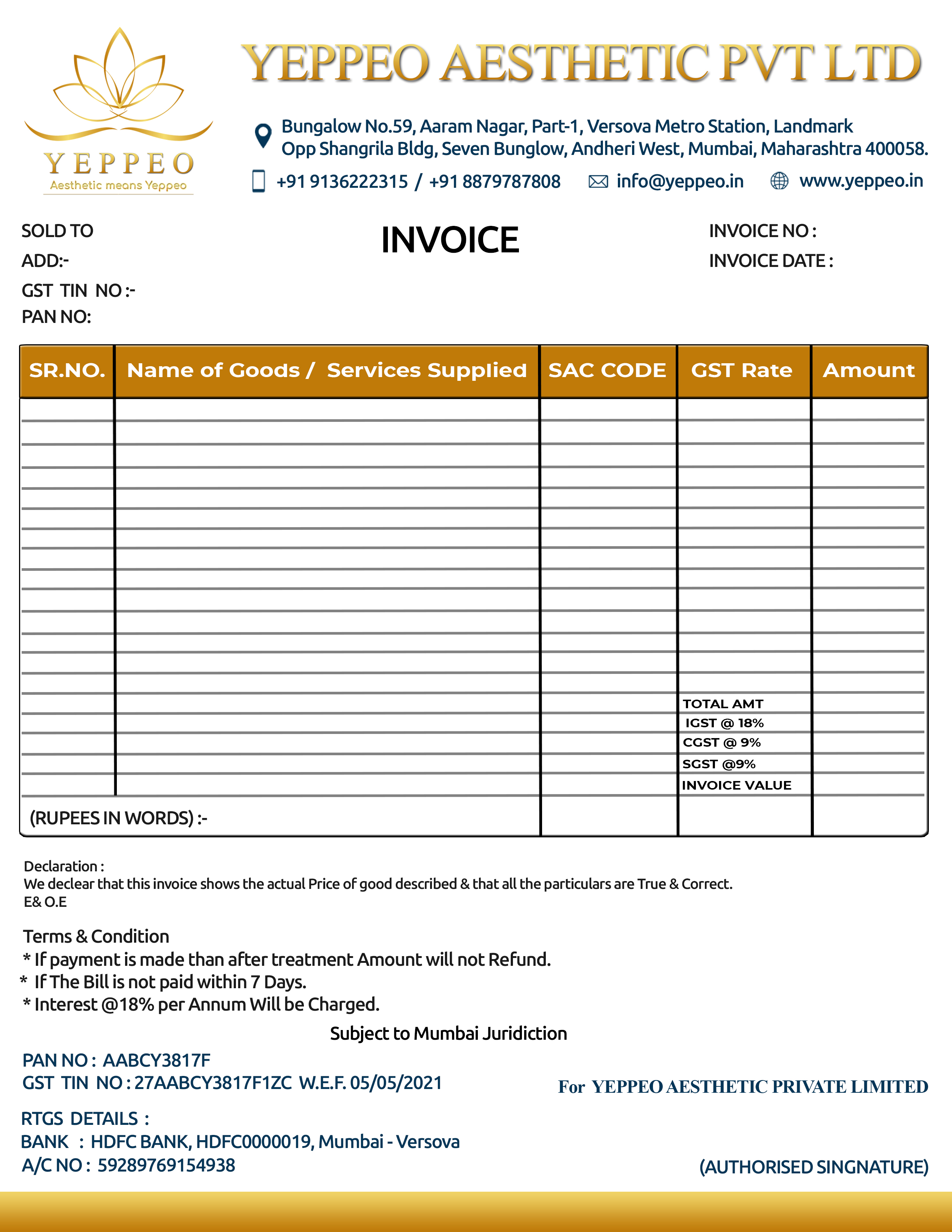 yeppeo-Invoice
